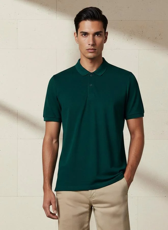 سبلاش فيڤ Men Short Sleeves Textured Polo T-shirt